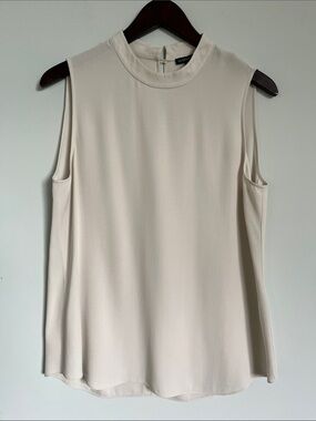 Eileen Fisher 100% Silk Sleeveless Mock Neck Camisole Minimalist Luxury